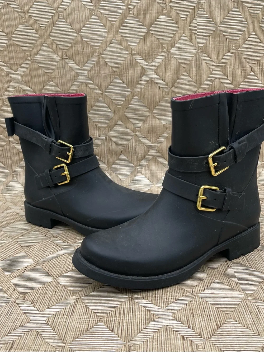 Kate Spade New York Women's Black Buckle Rain Boots Size 8